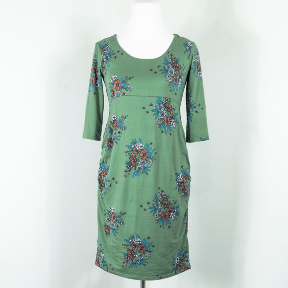 Loveappella Dresses & Skirts - Loveappella Green Floral Maternity Dress